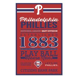 Philadelphia Phillies Sign 11x17 Wood Established Design