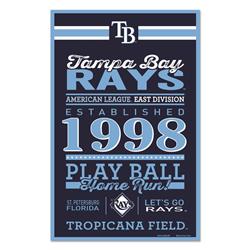 Picture of Tampa Bay Rays Sign 11x17 Wood Established Design