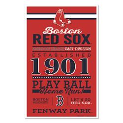 Boston Red Sox Sign 11x17 Wood Established Design