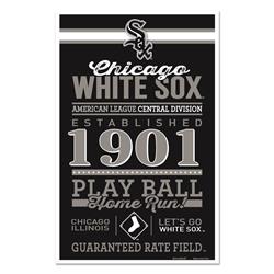 Chicago White Sox Sign 11x17 Wood Established Design