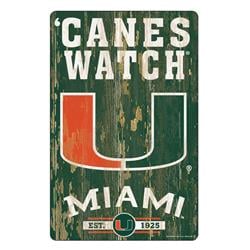 Miami Hurricanes Sign 11x17 Wood Slogan Design