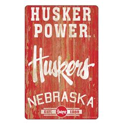 Nebraska Cornhuskers Sign 11x17 Wood Slogan Design