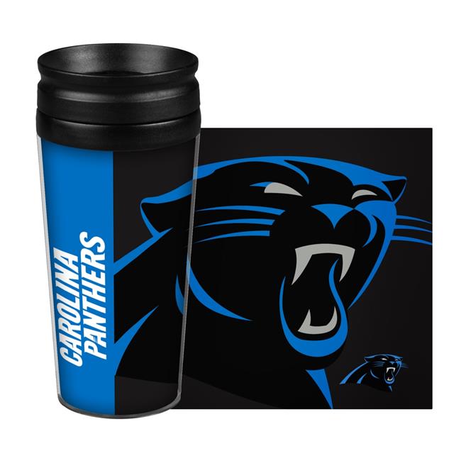 Picture of Carolina Panthers Travel Mug 14oz Full Wrap Style Hype Design