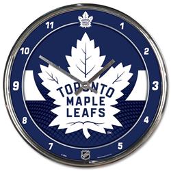 Toronto Maple Leafs Clock Round Wall Style Chrome