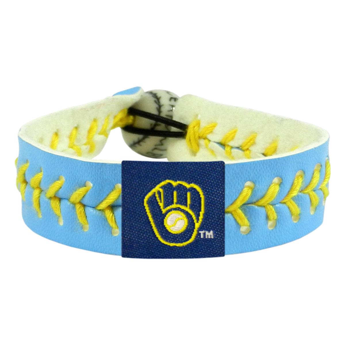 Team Color Baseball Columbia Blue Milwaukee Brewers Bracelet