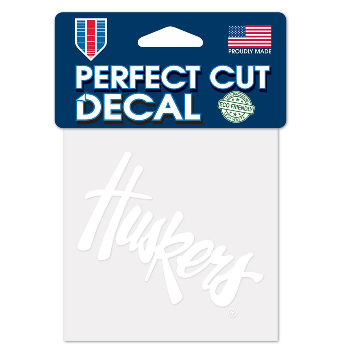 Nebraska Cornhuskers Decal 4x4 Perfect Cut White Special Order