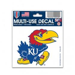Kansas Jayhawks Decal 3x4 Multi Use Color Special Order