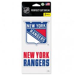 New York Rangers Decal 4x4 Perfect Cut Set of 2 Special Order