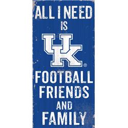 Picture of Kentucky Wildcats Sign Wood 6x12 Football Friends and Family Design Color Special Order
