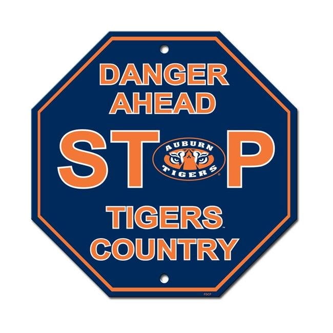 Auburn Tigers Sign 12x12 Plastic Stop Style Special Order