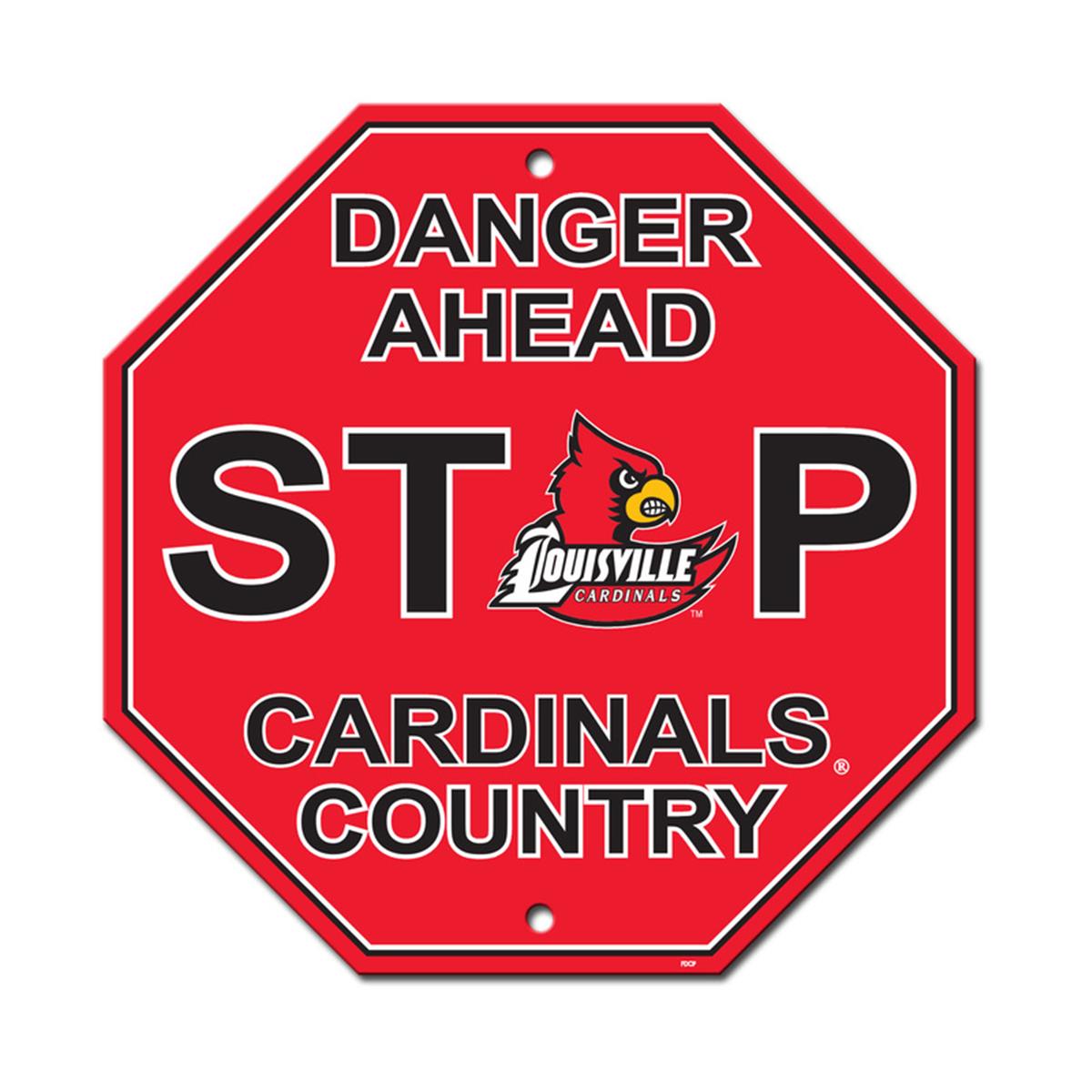 Louisville Cardinals Sign 12x12 Plastic Stop Style Special Order -  Fremont Die Consumer Products Inc, 2324550532