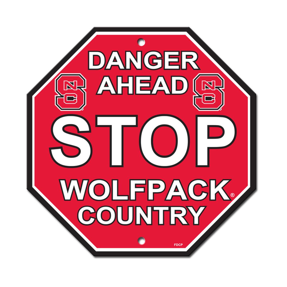 North Carolina State Wolfpack Sign 12x12 Plastic Stop Style Special Order