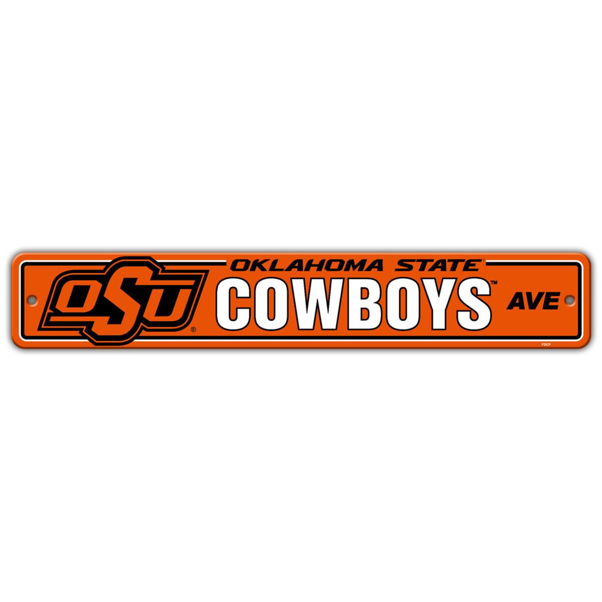 Oklahoma State Cowboys Sign 4x24 Plastic Street Style