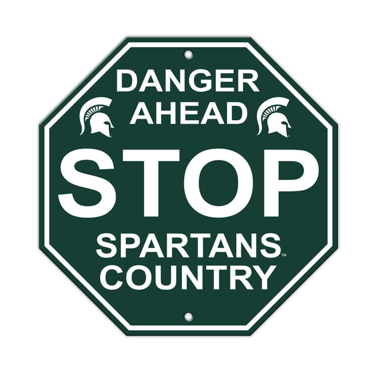 Michigan State Spartans Sign 12x12 Plastic Stop Style Special Order