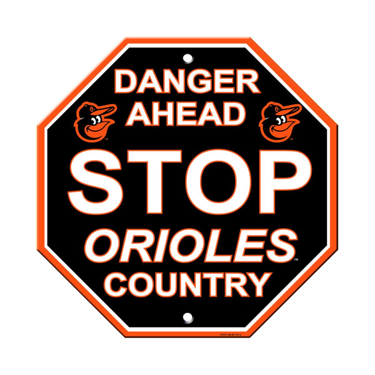 Baltimore Orioles Sign 12x12 Plastic Stop Style Special Order