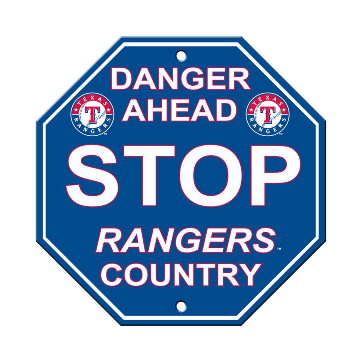 Texas Rangers Sign 12x12 Plastic Stop Style Special Order