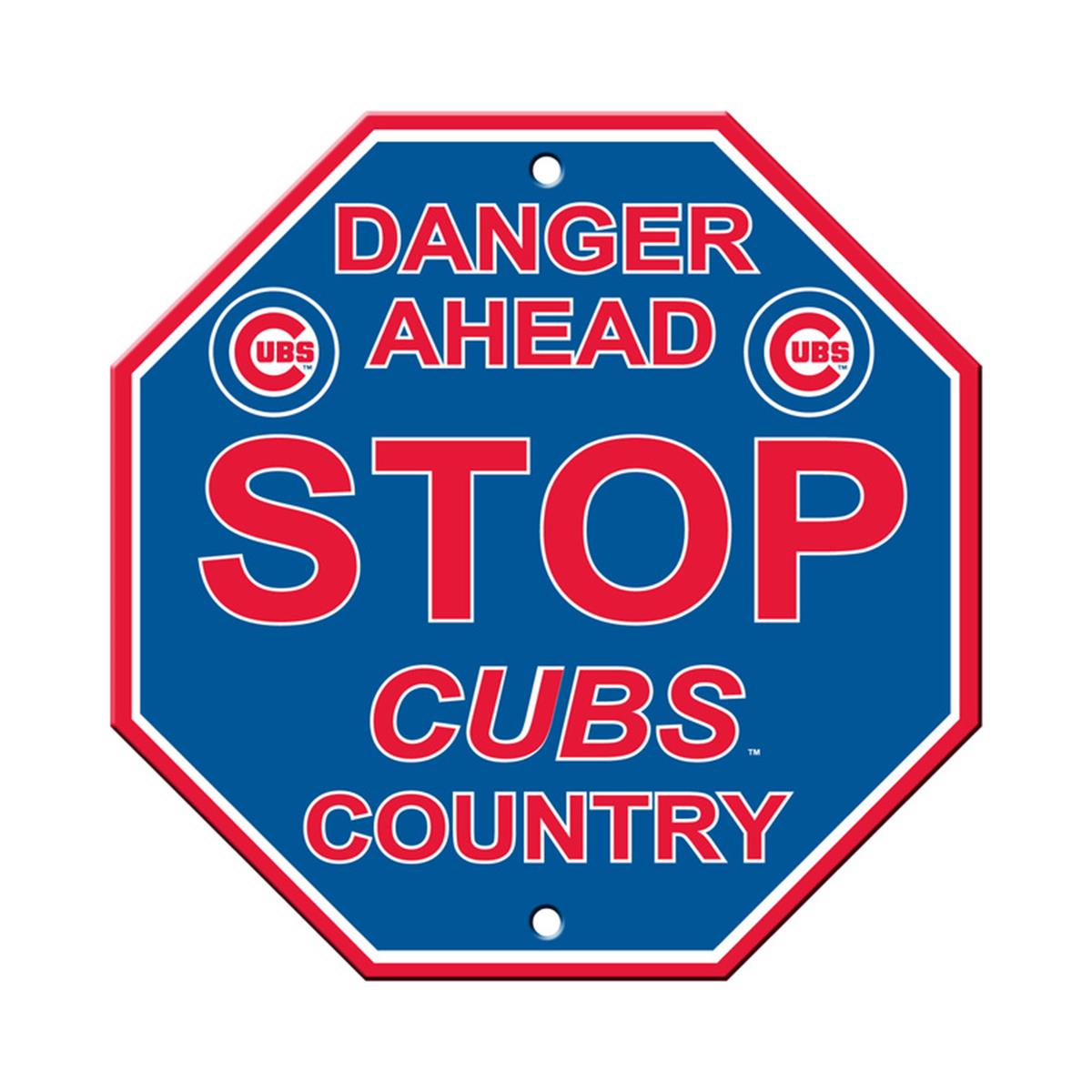 Chicago Cubs Sign 12x12 Plastic Stop Style Special Order