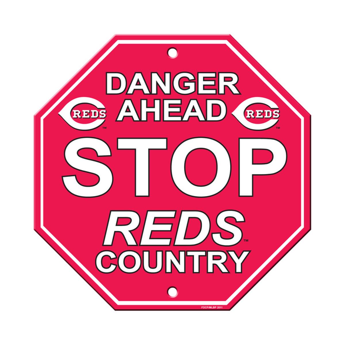 Cincinnati Reds Sign 12x12 Plastic Stop Style Special Order