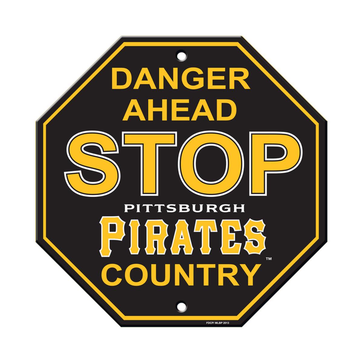 Pittsburgh Pirates Sign 12x12 Plastic Stop Style Special Order