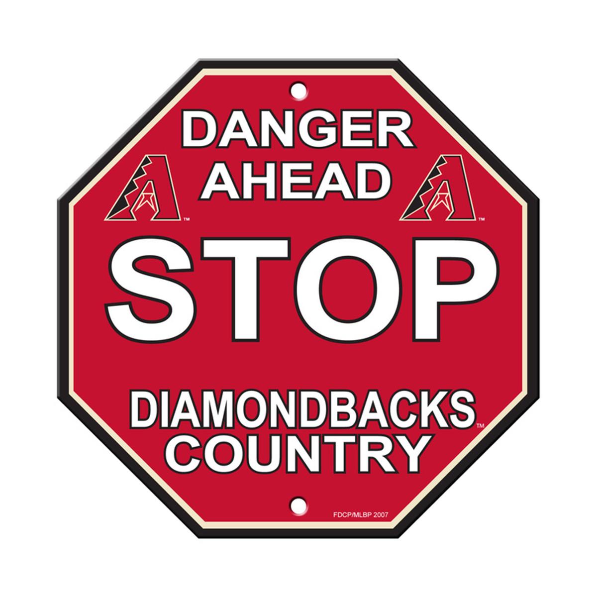 Picture of Arizona Diamondbacks Sign 12x12 Plastic Stop Style Special Order