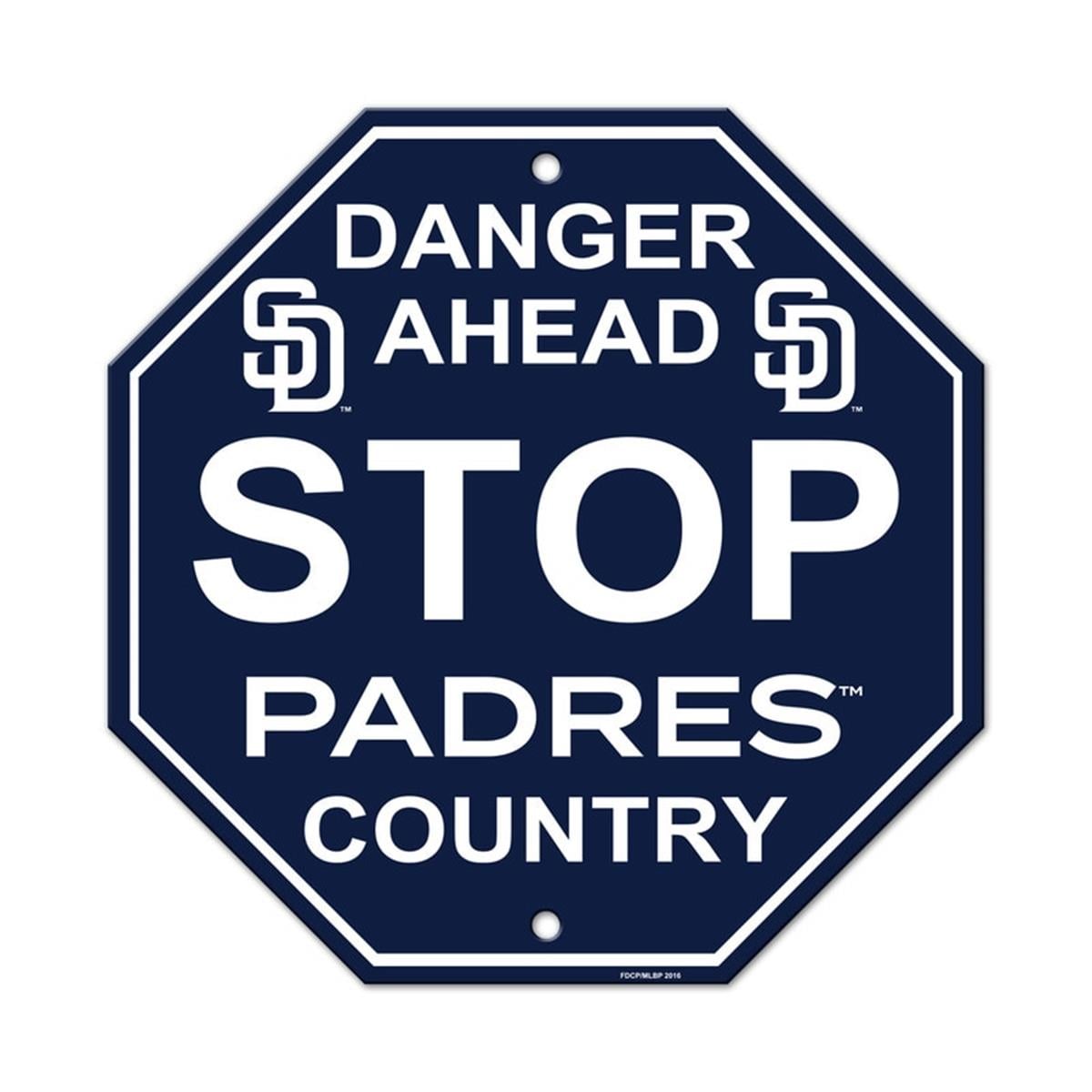 San Diego Padres Sign 12x12 Plastic Stop Style Special Order