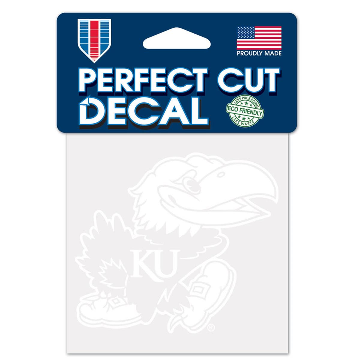 Kansas Jayhawks Decal 4x4 Perfect Cut White Special Order