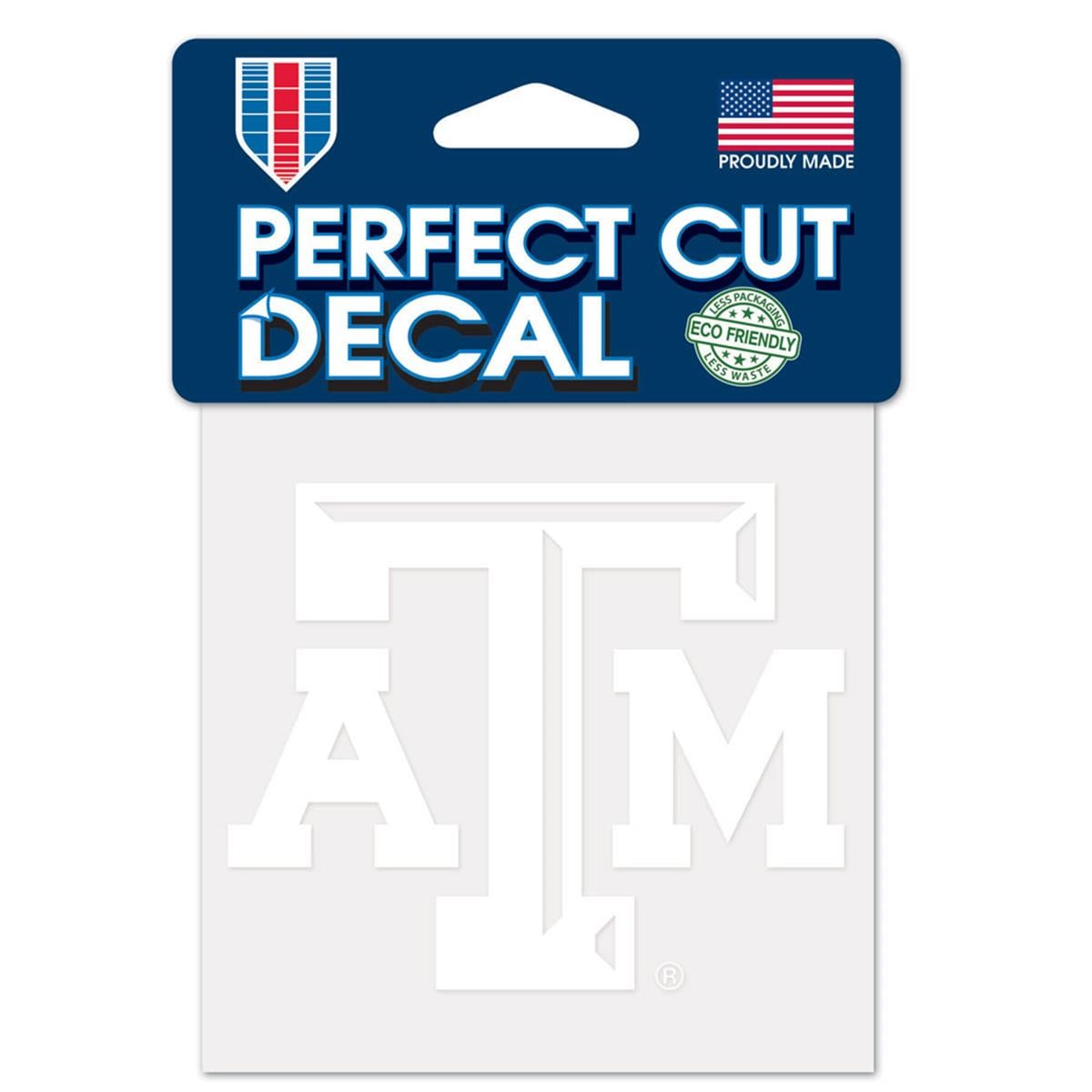 Texas A&M Aggies Decal 4x4 Perfect Cut White Special Order
