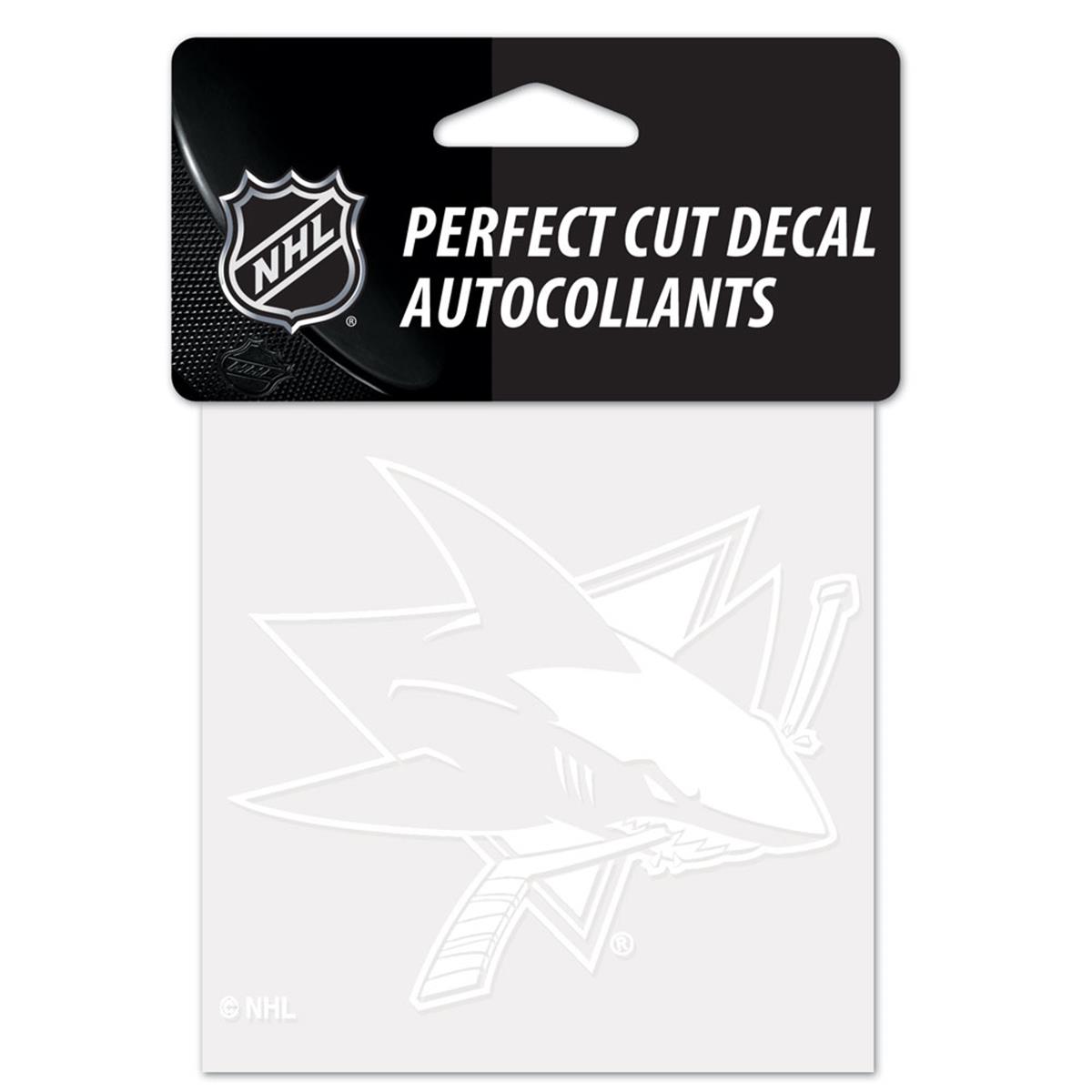 Picture of San Jose Sharks Decal 4x4 Perfect Cut White Special Order