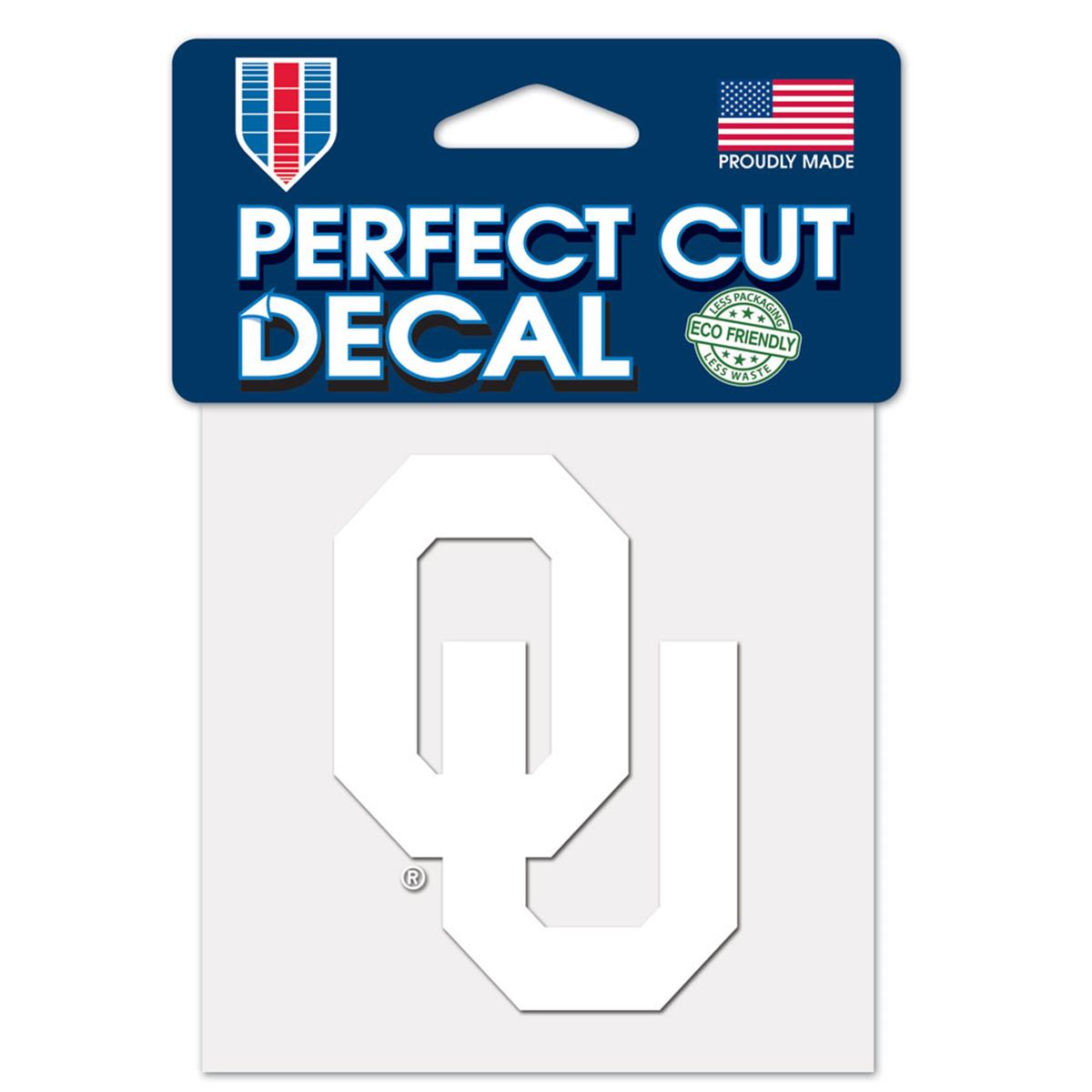 Oklahoma Sooners Decal 4x4 Perfect Cut White Special Order