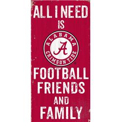 Picture of Alabama Crimson Tide Sign Wood 6x12 Football Friends and Family Design Color Special Order