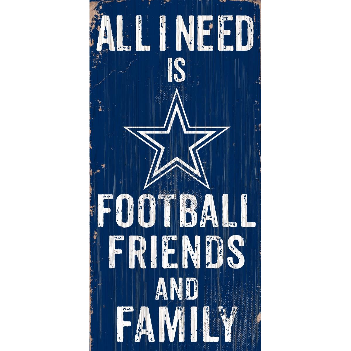 Picture of Dallas Cowboys Sign Wood 6x12 Football Friends and Family Design Color Special Order