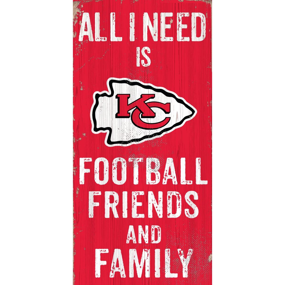 Kansas City Chiefs Sign Wood 6x12 Football Friends and Family Design Color Special Order