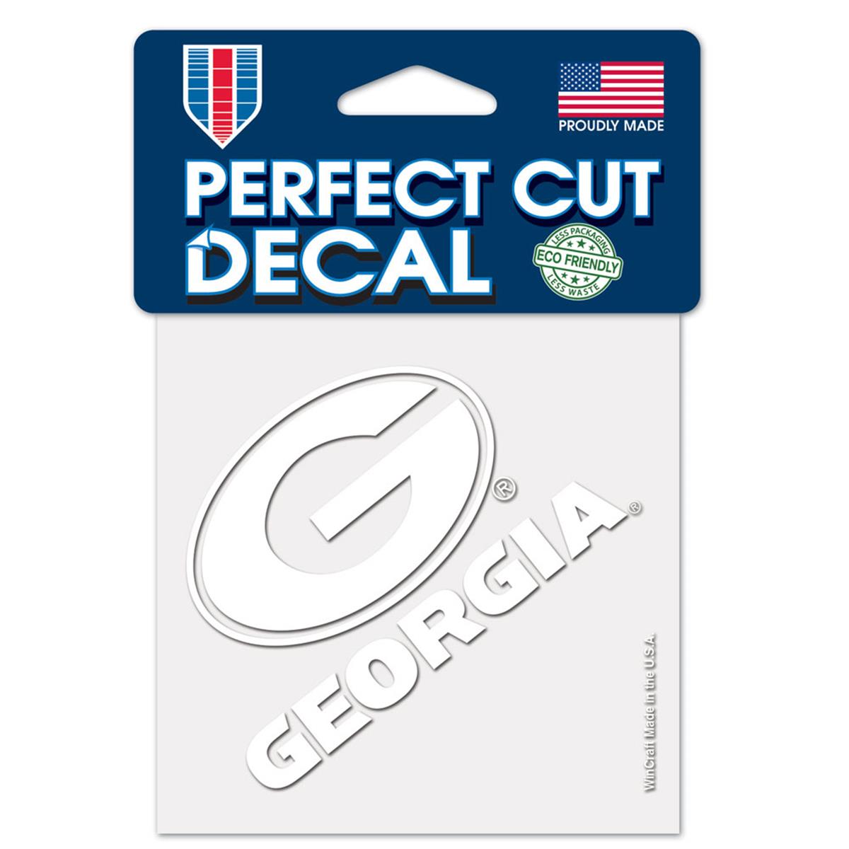Georgia Bulldogs Decal 4x4 Perfect Cut White Special Order