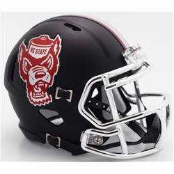 North Carolina State Wolfpack Helmet Riddell Replica Mini Speed Style Black Howl Design Special Order