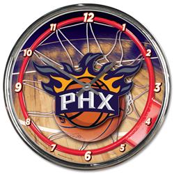 Phoenix Suns Clock Round Wall Style Chrome Special Order