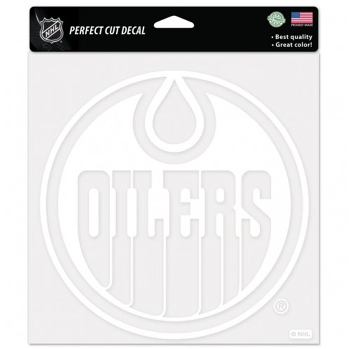 Picture of Edmonton Oilers Decal 8x8 Perfect Cut White Special Order