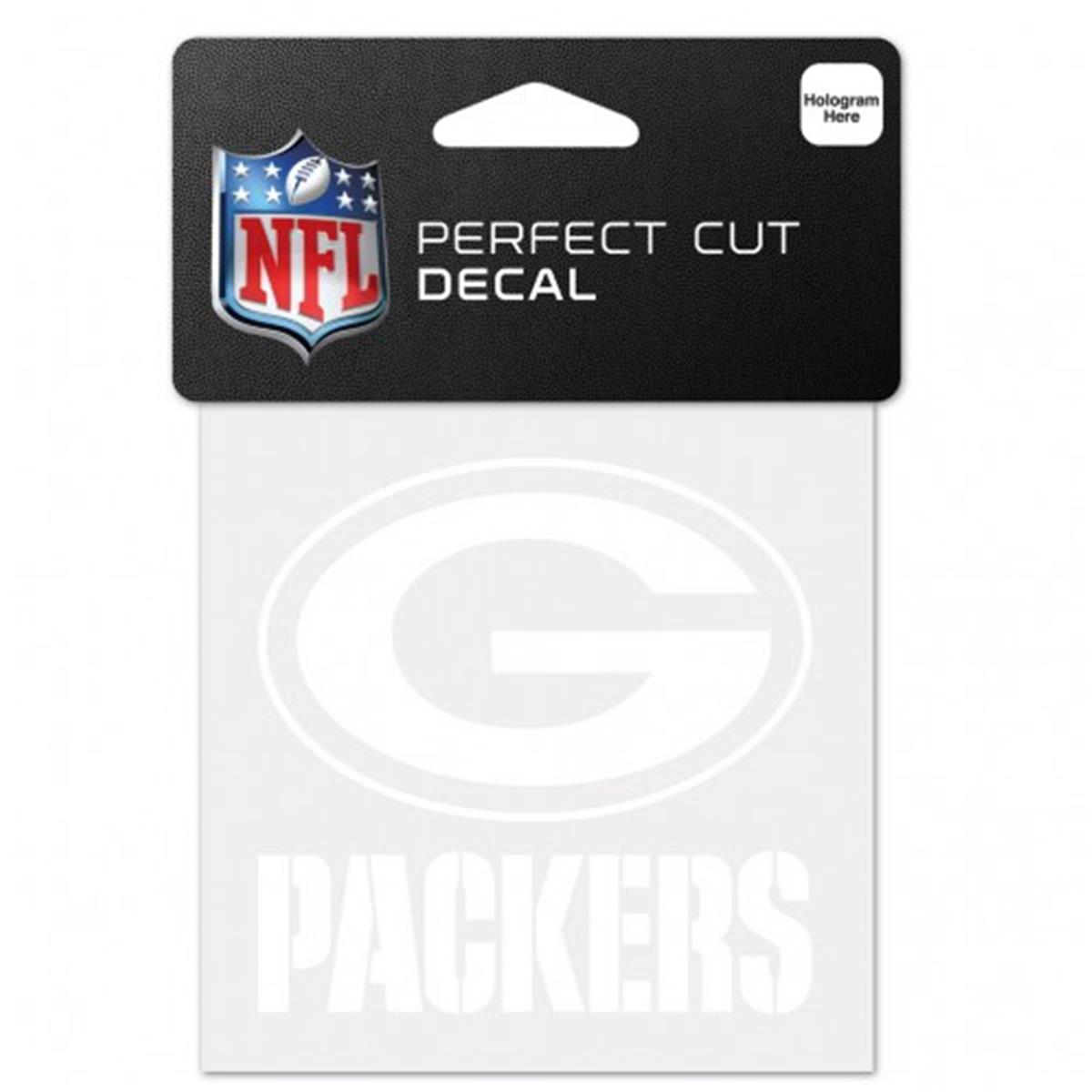 Green Bay Packers Decal 4x4 Perfect Cut White Special Order