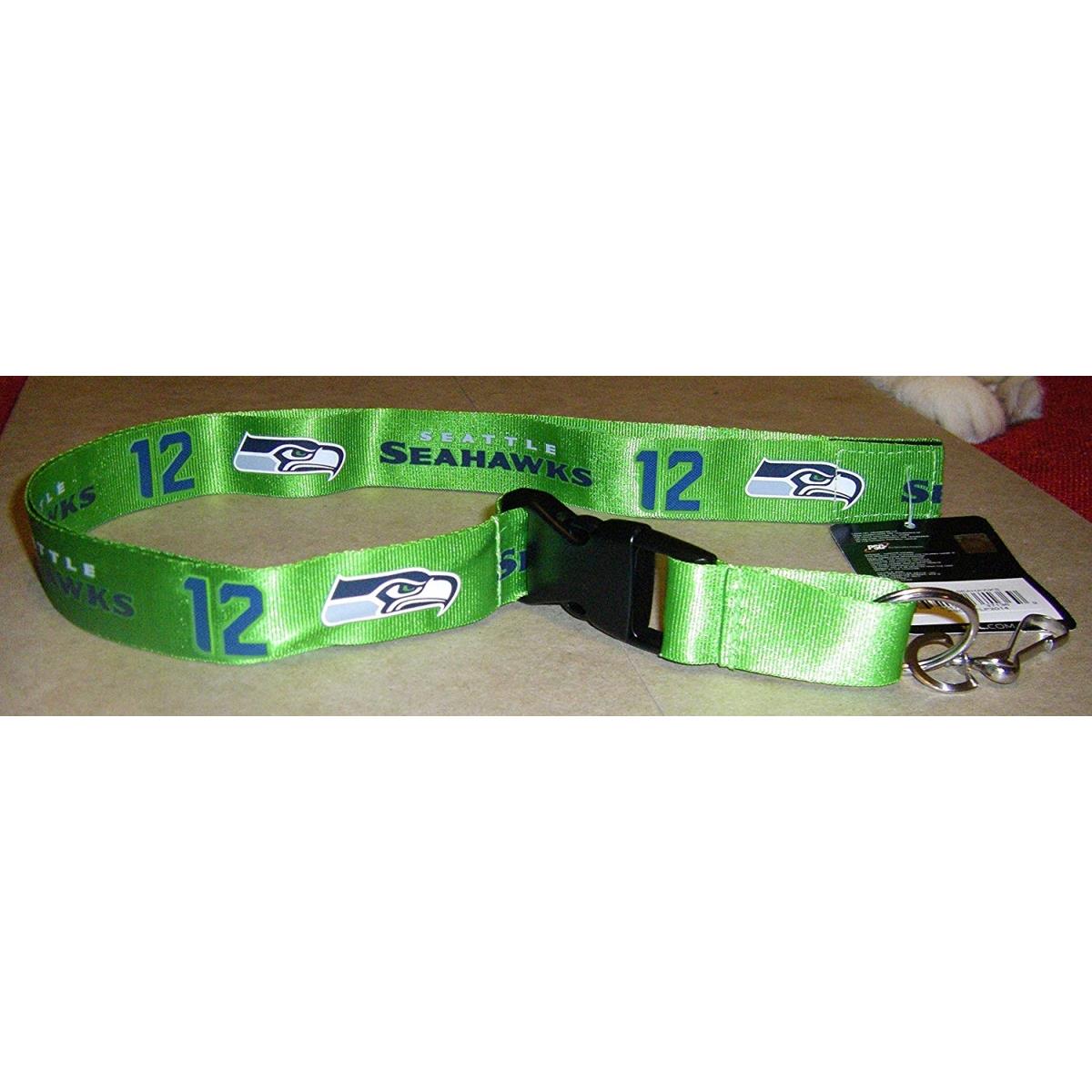 Picture of Seattle Seahawks Lanyard Breakaway with Key Ring Style 12th Man Green Design Special Order
