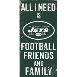 New York Jets Sign Wood 6x12 Football Friends and Family Design Color Special Order