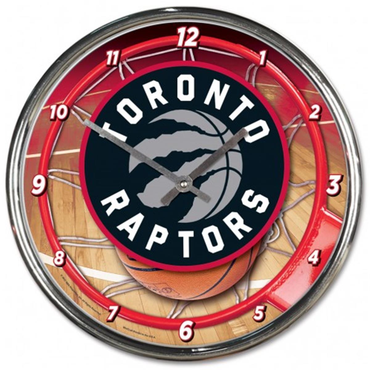 Toronto Raptors Clock Round Wall Style Chrome Special Order