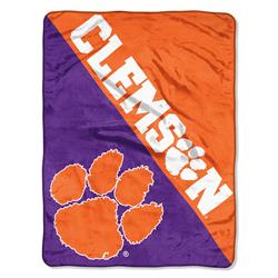 Picture of Clemson Tigers Blanket 46x60 Micro Raschel Halftone Design Rolled Special Order