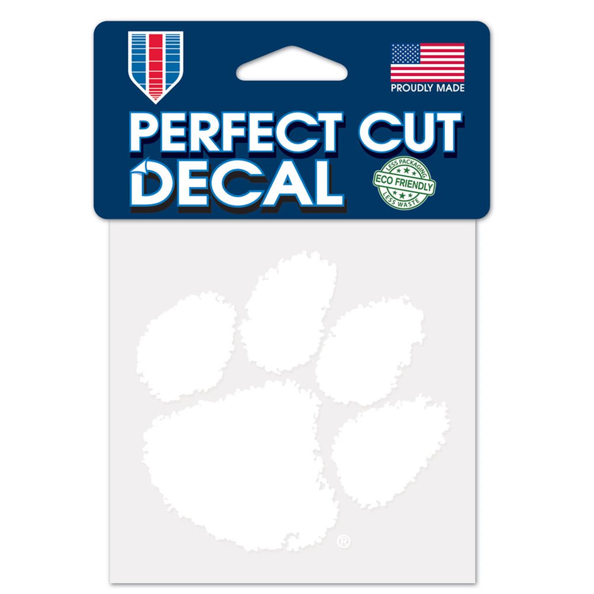 Clemson Tigers Decal 4x4 Perfect Cut White Special Order
