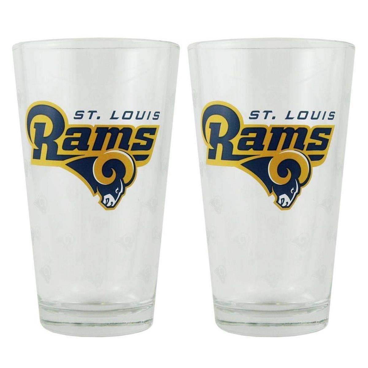 Los Angeles Rams Glass Pint Satin Etch 2 Piece Set Special Order