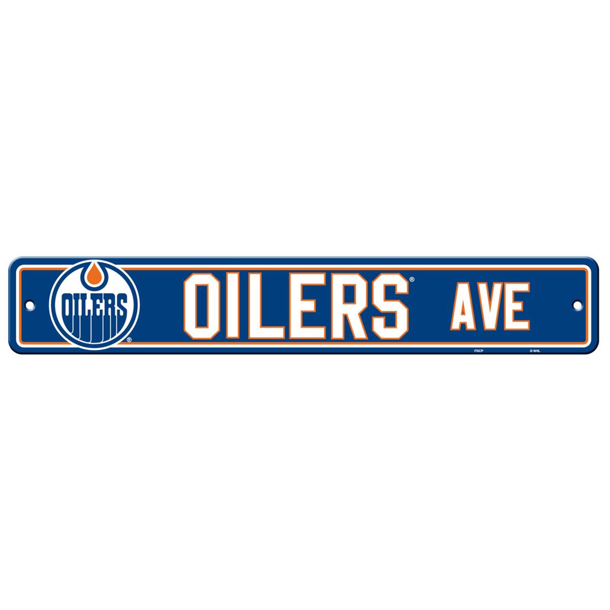 Picture of Edmonton Oilers Sign 4x24 Plastic Street Style