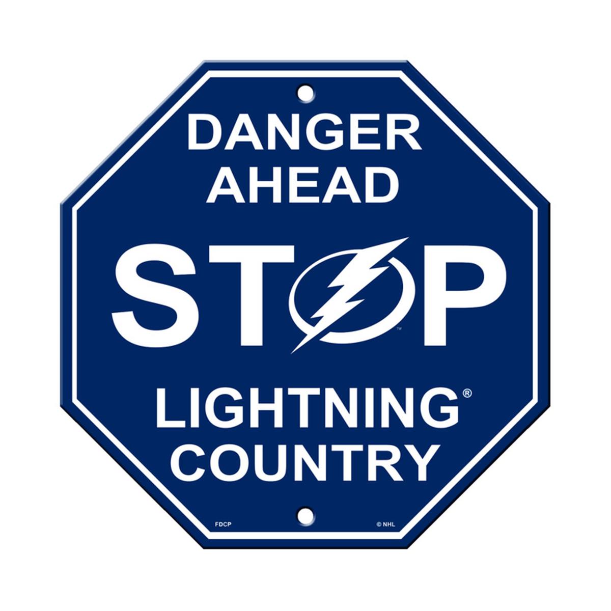 Picture of Tampa Bay Lightning Sign 12x12 Plastic Stop Style Special Order