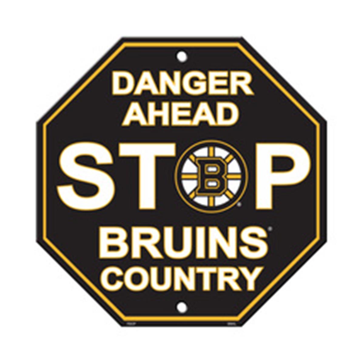 Picture of Boston Bruins Sign 12x12 Plastic Stop Style Special Order
