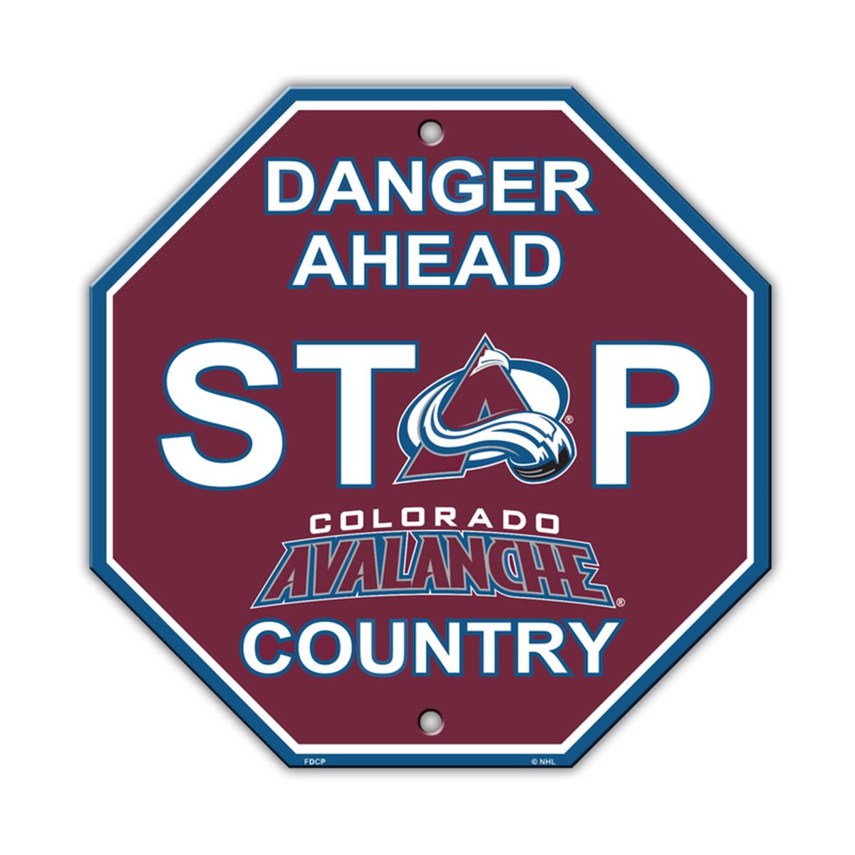 Picture of Colorado Avalanche Sign 12x12 Plastic Stop Style Special Order