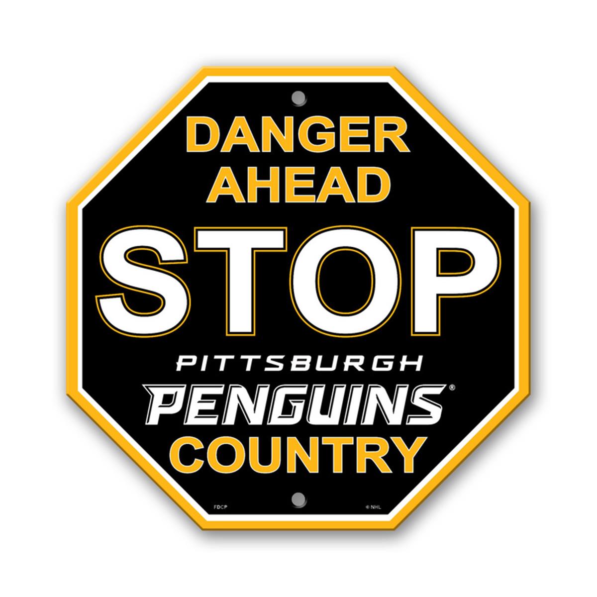 Picture of Pittsburgh Penguins Sign 12x12 Plastic Stop Style Special Order