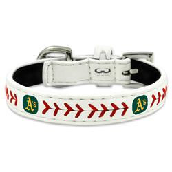 Oakland Athletics Pet Collar Classic Baseball Leather Size Toy