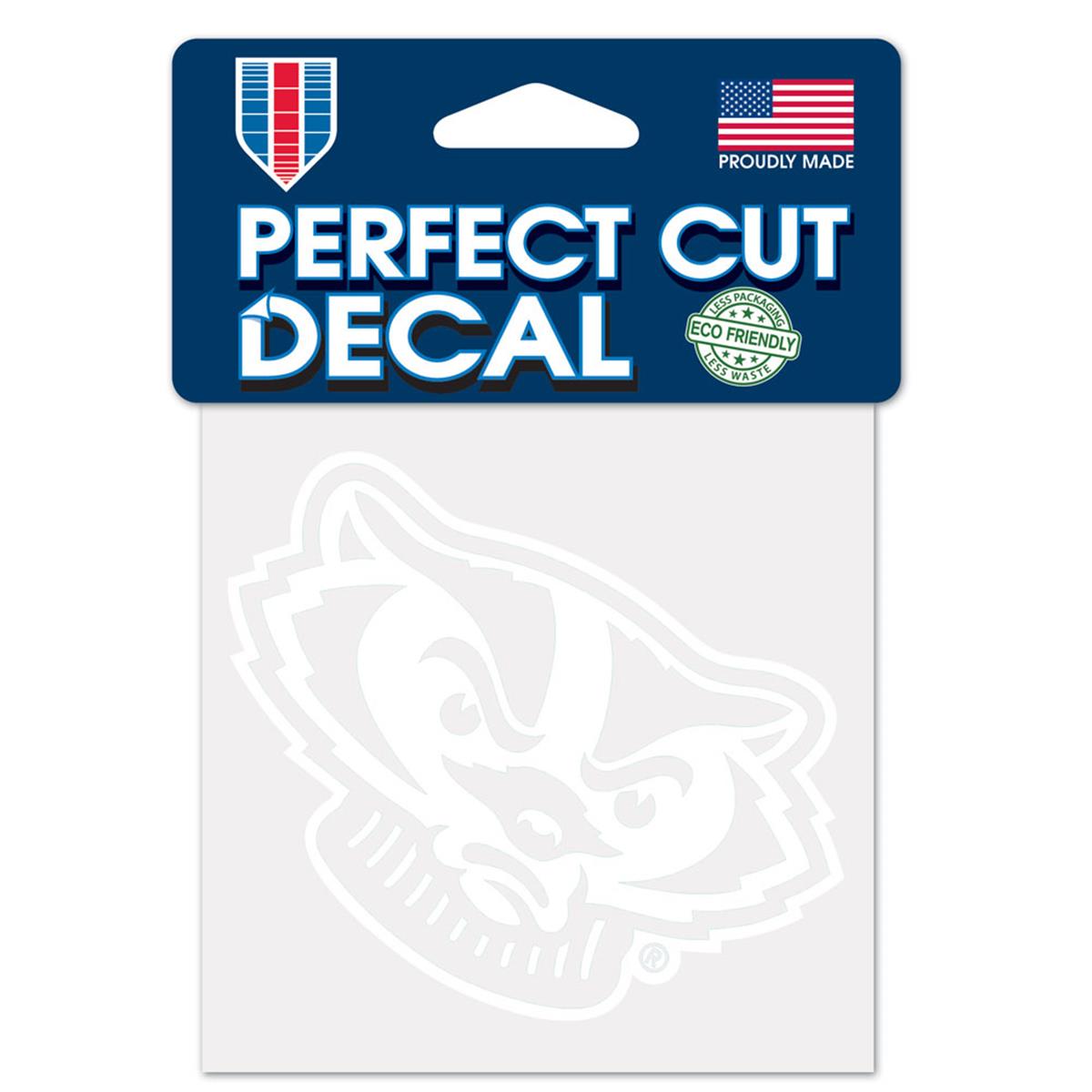 Wisconsin Badgers Decal 4x4 Perfect Cut White Special Order